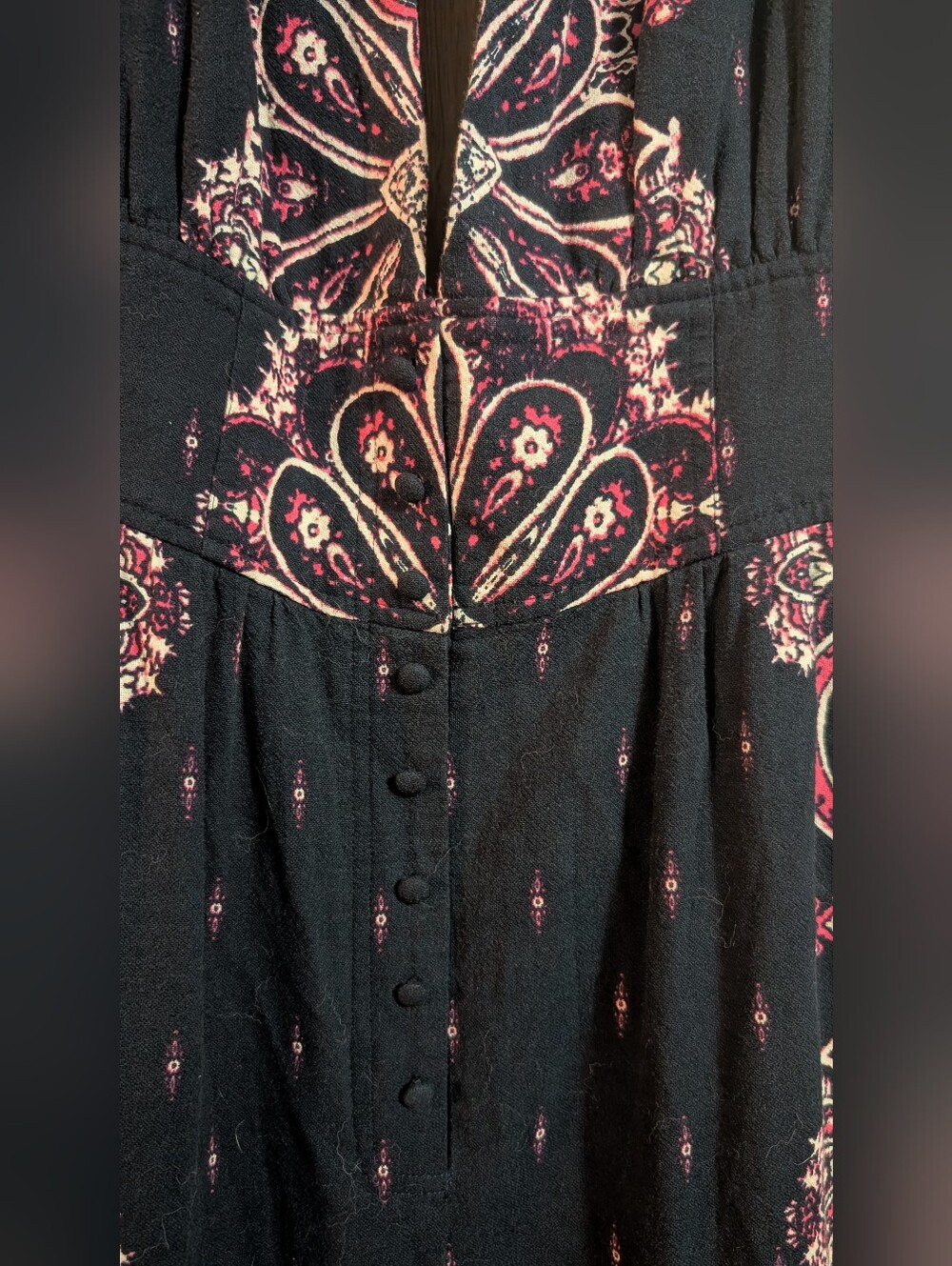 Free People Setting Sun Jumpsuit with Pink Paisley Print NWOT - Picture 3 of 6